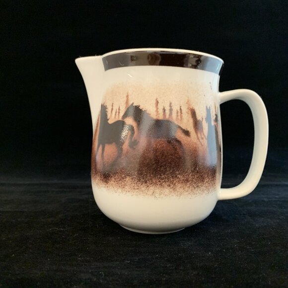 Lodge Stoneware Thomas Norby Wild Horses Creamer Pitcher Big Sky Carvers 1999 - Picture 4 of 9